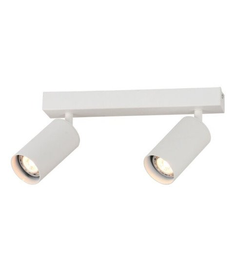 HANGING FIXTURE TWO HEADS GU10 ALUMINIUM WHITE BODY 30X6X18CM