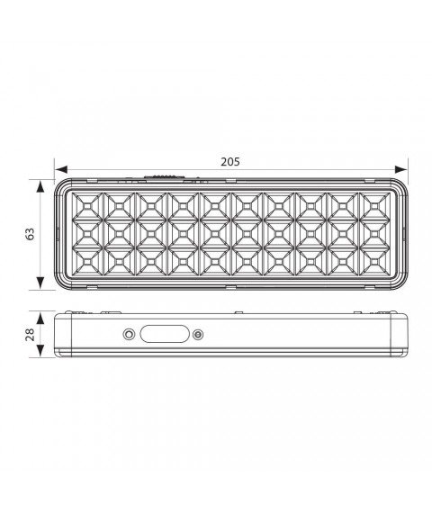 EMERGENCY LED LIGHTING FIXTURE RACER LED-M ∙ 3W ∙ LI-ION ∙ 3,7V