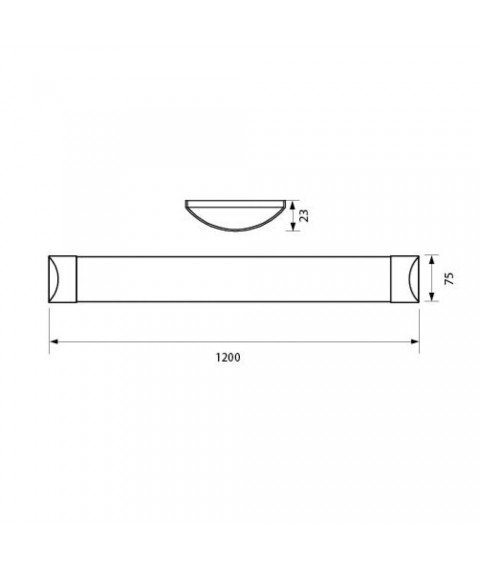 FLAT BATTEN LED 36W 1200mm 6400K LED lighting fixture, 230V, daylight