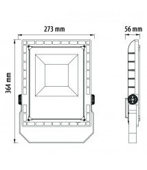 LED STADIUM FLOODLIGHT 100W BA=90° 100-240V 100Lm/W 5700K PF>0.95 IP65