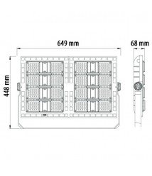 LED STADIUM FLOODLIGHT 480W BA=90° 100-240V 100Lm/W 5700K PF>0.95 IP65
