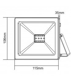 LED Flood Light 10W 12V-24V DC 6000K 110° Black
