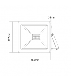 LED Flood Light 20W 12V-24V DC 6000K 110° Black