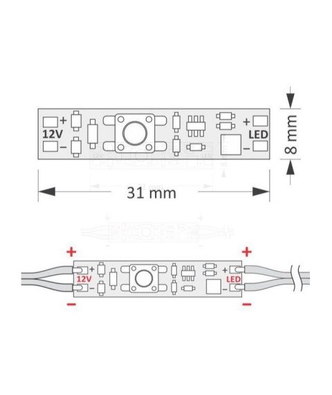 WYL-MS60-02W - Mechanical Micro Plate Switch MS60 12VDC 60W + 2m cable