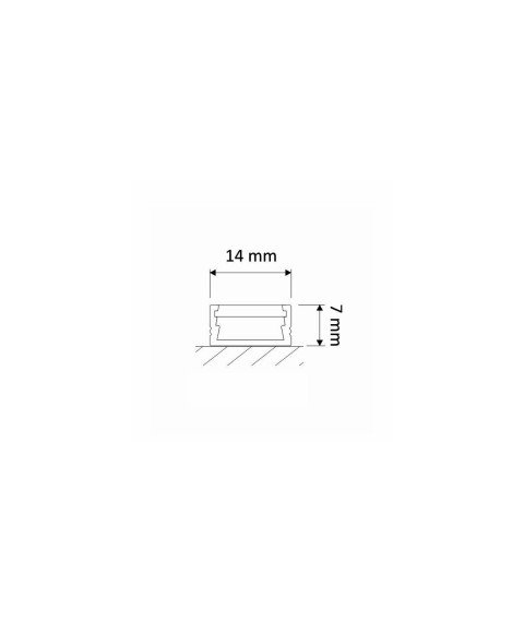 ALUMINIUM PROFILE FOR LED STRIP BLACK LINE MINI L=2m - BUILT-IN W14 x H7mm ALUMINIUM PROFILE FOR LED STRIP BLACK LINE MINI L=2m - BUILT-IN W14 x H7mm