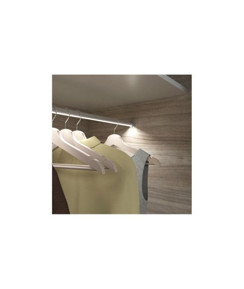 PROFILE RELING ALUMINIUM dedicated for wardrobes, opal cover, length 2m