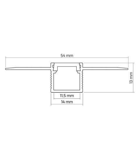 ALUMINIUM PROFILE FOR LED STRIP GRAY DEOLINE type P 2m 