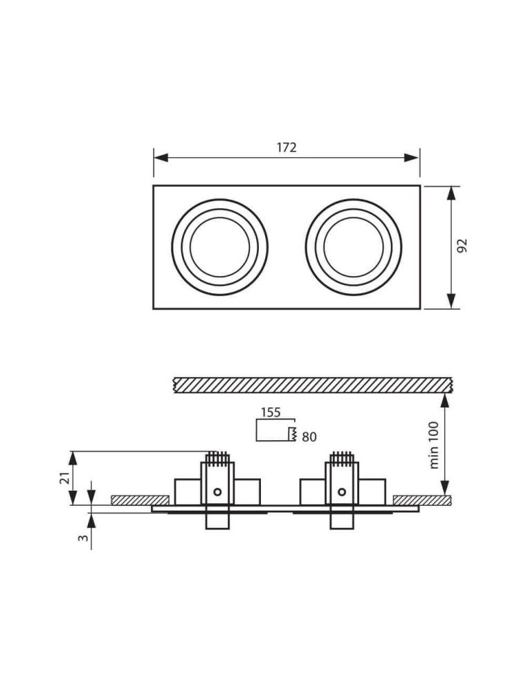 DOWNLIGHT FROM EXTRUDED ALUMINUM STYLE SL621 AL - TWIN